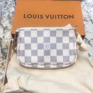 Brand New, Discontinued , Authentic Louis Vuitton, Damier Azur Mini Pochette